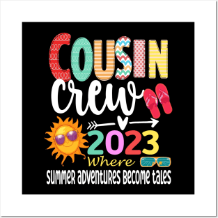 Cousin Crew 2023 Summer Vacation Beach Family Trip Matching Posters and Art